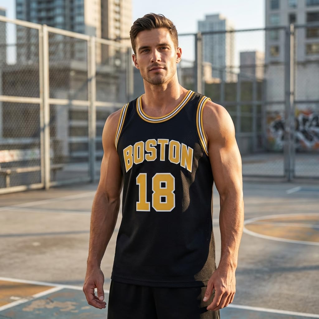 Happy Gilmore #18 Jersey Boston Adam Sandler 1996 Movie Basketball Stitched S-5XL, 90S Hip Hop Clothing for Party