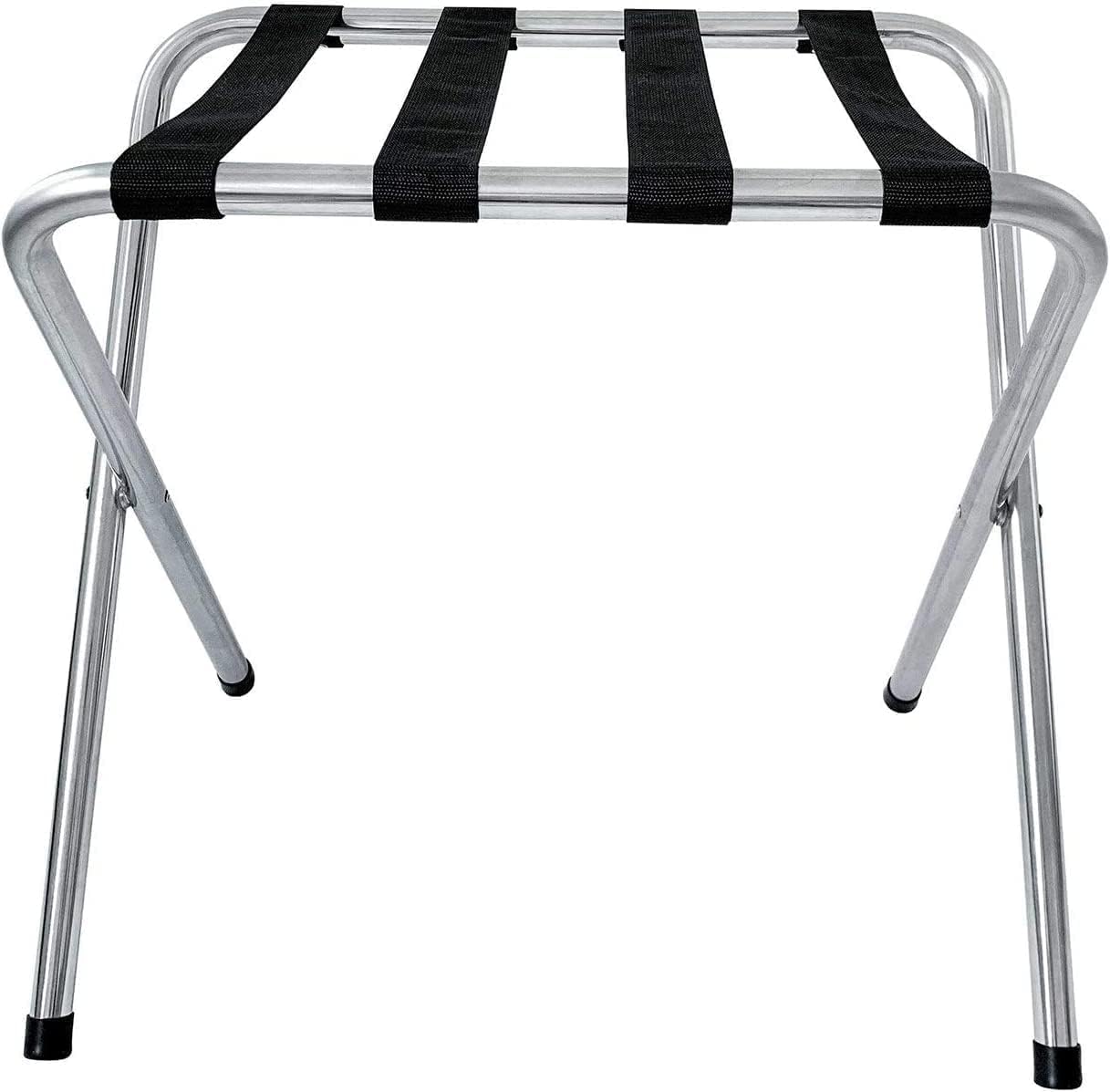 Folding Luggage Rack for Guest Rooms | Stainless Steel Suitcase Stand | Portable Metal Rack for Hotels | No Installation Needed | Space-Saving Travel Accessory,A-50x43x70cm