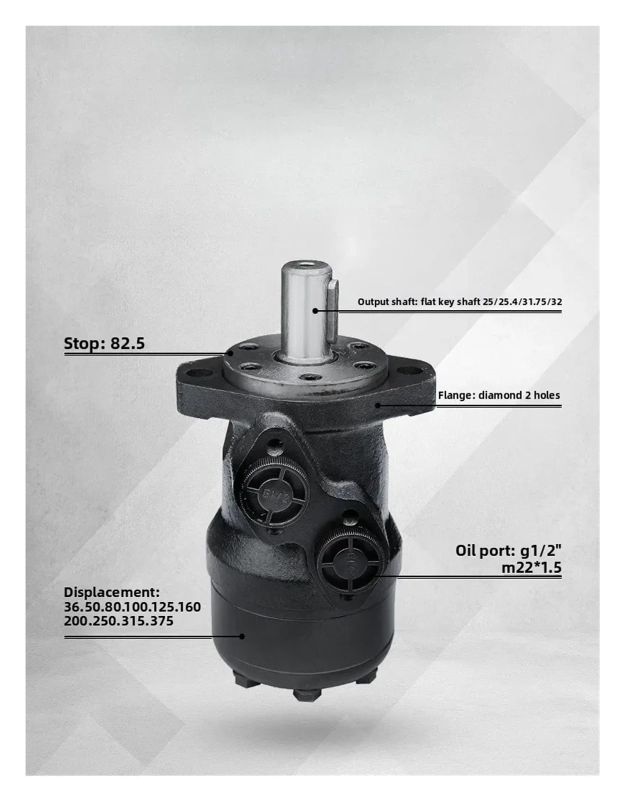 BMRBMRS Cycloidal Hydraulic Motor BMR36/50/80/100/250/315 Gear Reducer(BMRBMRS 50)