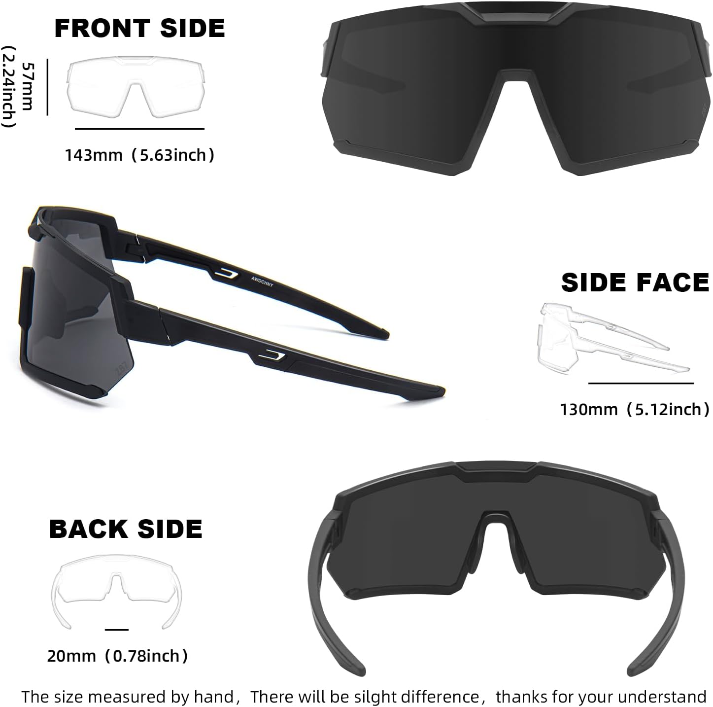 Z87 Safety Sports Sunglasses for Men Women for Running Cycling ANSI Z87 TR90 Frame UV400 Protection