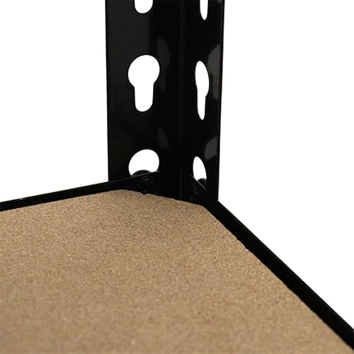 Miniatura 6 de Estantería de acero de 5 niveles para interiores y exteriores de 72 pulgadas con estantes ajustables para almacén, lavadero y garaje, color negro