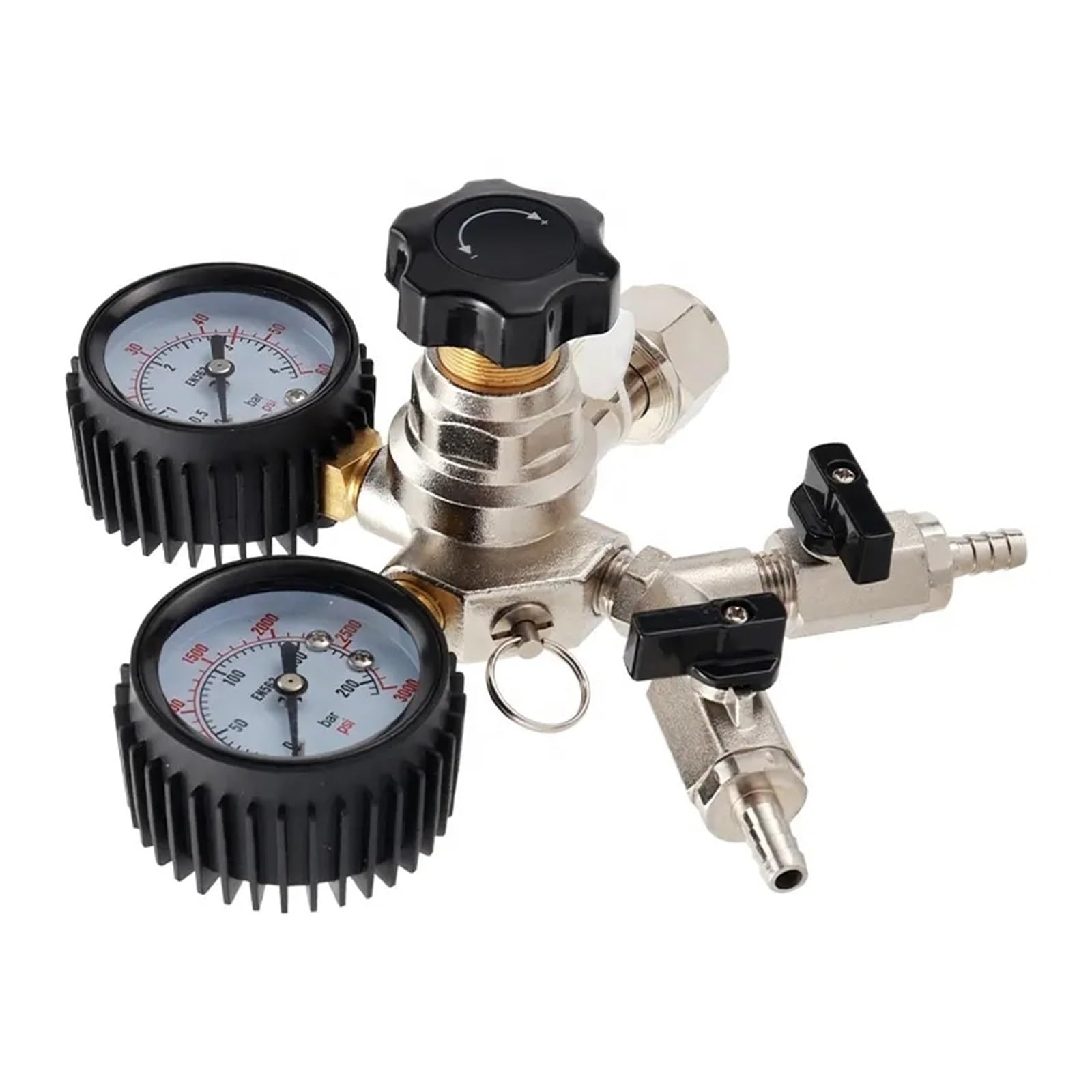 Regulator CO2, W21.8 Podwójny regulator Co2 z zaworem zwrotnym, 0~3000 psi, 60 domowego warzenia piwa