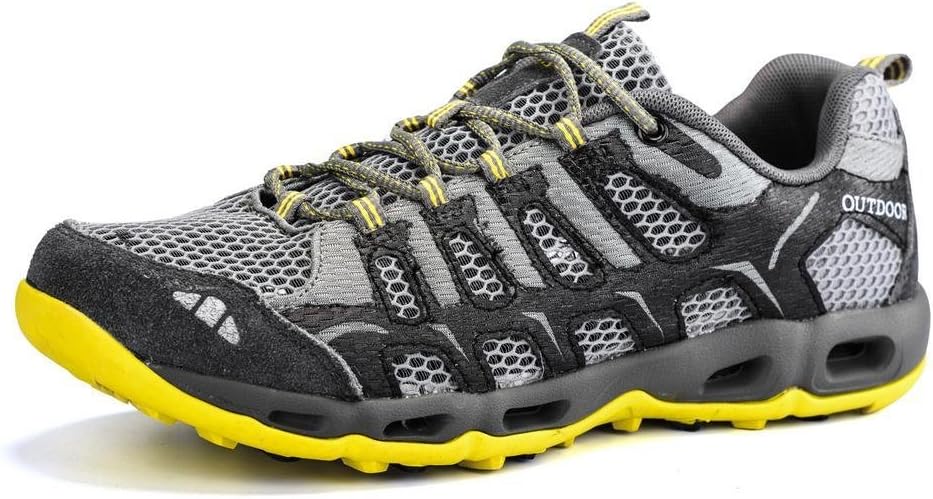 PINGYE Unisex Hiking Shoes Breathable Quick-Dry Mountaineering Shoes Outdoor Walking Sneakers HS996-126-Yellow-39