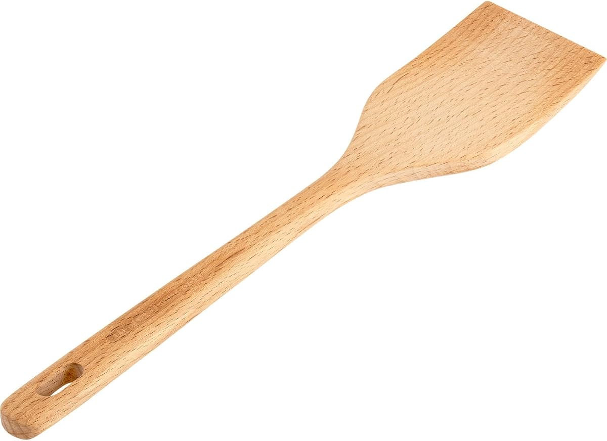 46120 Rakau Espátula de madera de 12 pulgadas - Utensilio de cocina de madera de haya con certificación FSC, seguro para utensilios de cocina antiadherentes, herramientas de cocina y camping