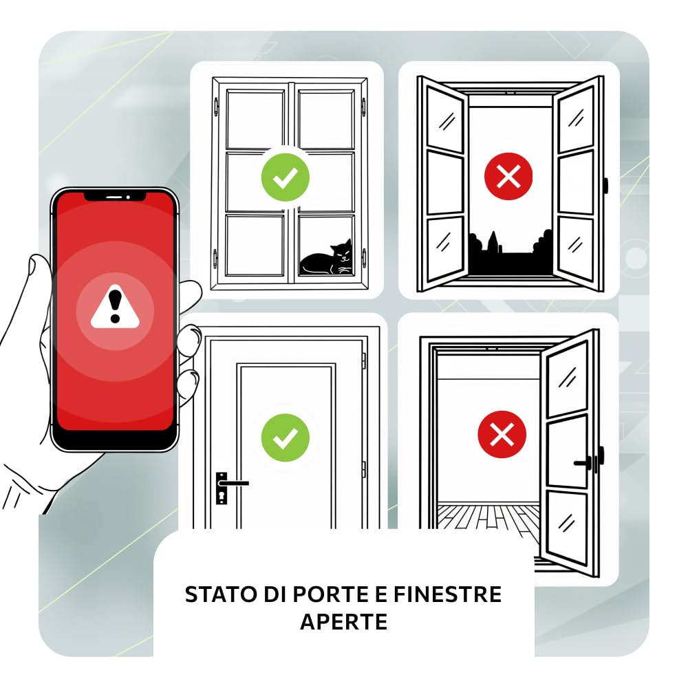 HXA700 Sistema allarme casa senza fili WiFi + GSM 4G con sirena esterna | Antifurto senza fili con 1x sensore PIR, 12x sensori porte/finestre | App TUYA Smartlife | Smart Home Security