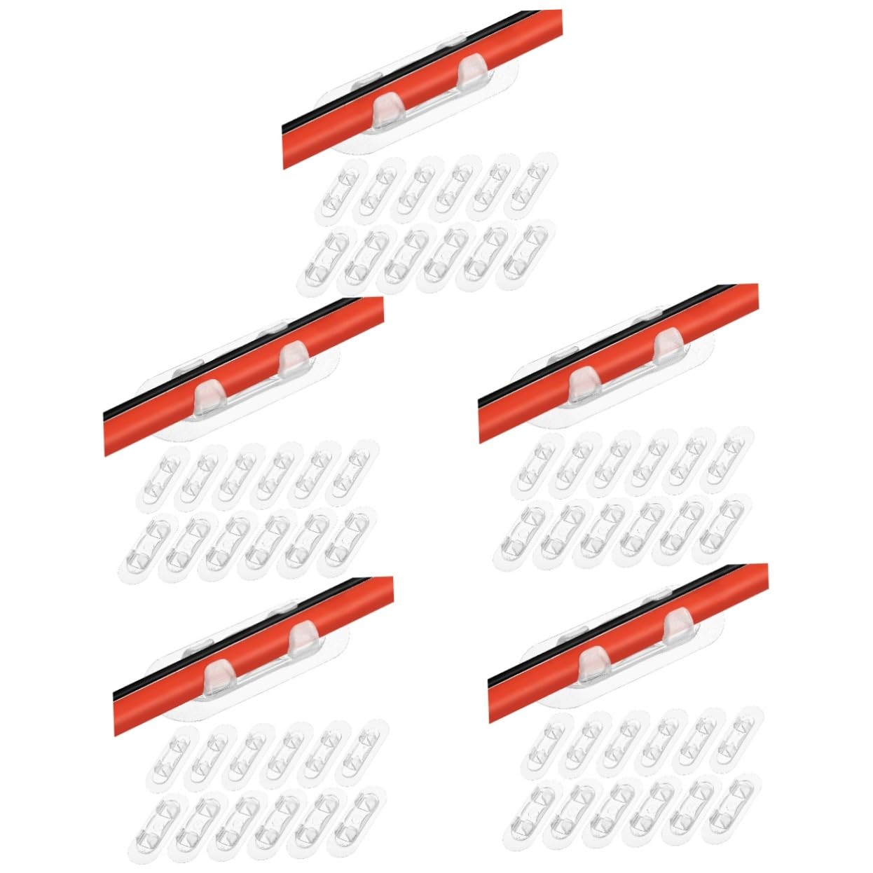 HOMSFOU 150stücke Kabelhalter Selbstklebend Transparente Wandkabelclips Für Effektives Kabelmanagement Im Büro Und Zuhause Verschiedene Für Optimale Organisation