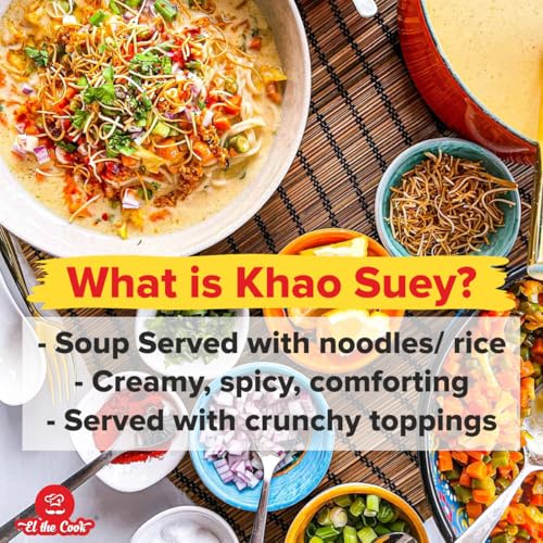 Image of EL The Cook Burmese Khao Suey Curry Paste (Restaurant Style Khowsuey) | Just Add Coconut Milk & Veg or Chicken | Serves 4 each | Ready to Cook | 100% Veg & Natural | 2 x 50g