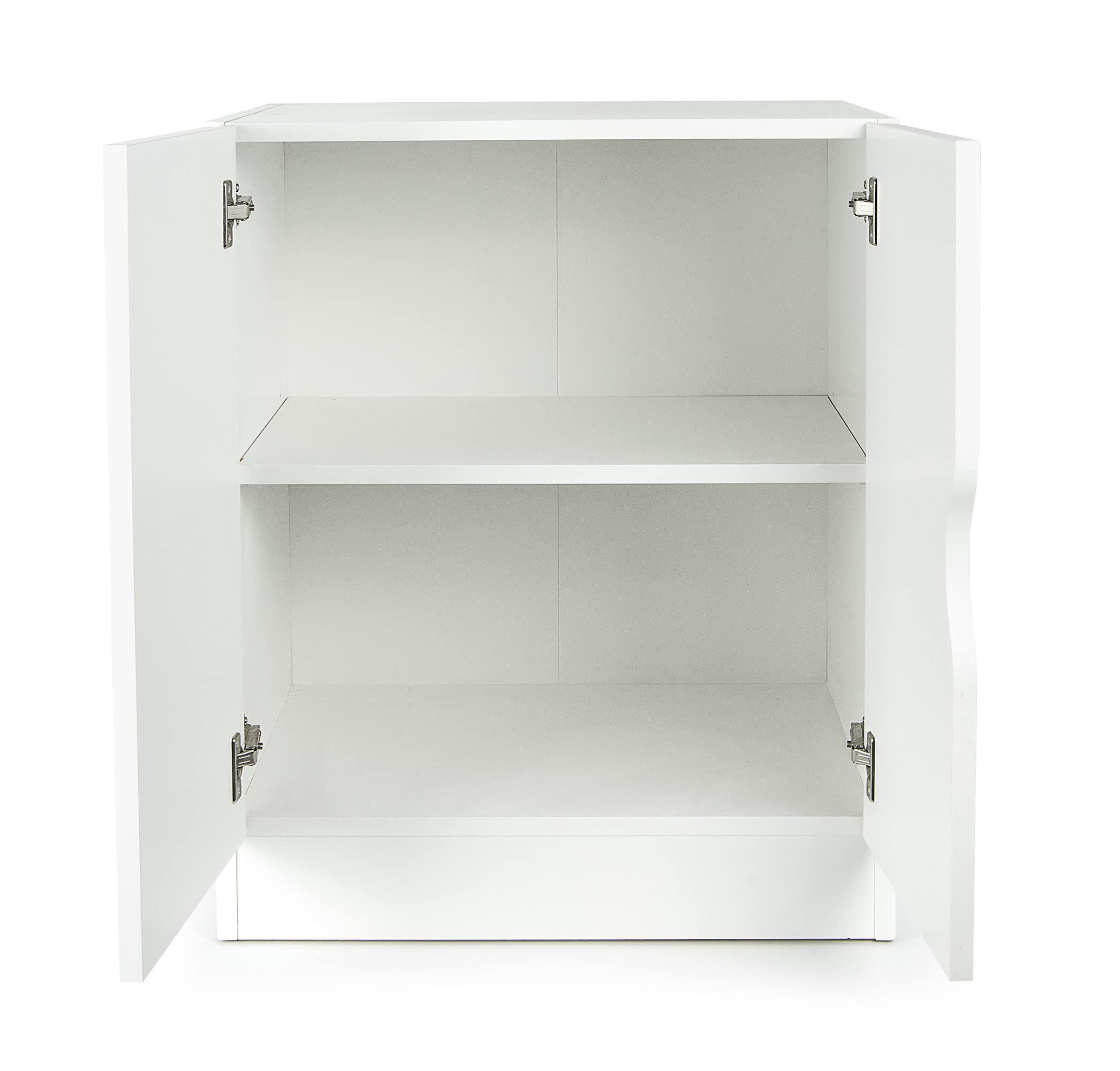 leomark Mueble Roma Blanco Semimate Armario Bajo 60x42x78 cm con Estante Ajustable Diseno Clasico Tablero 18 mm Asa Segura Montaje Sencillo Ideal para Salon Dormitorio o Pasillo, Caballo