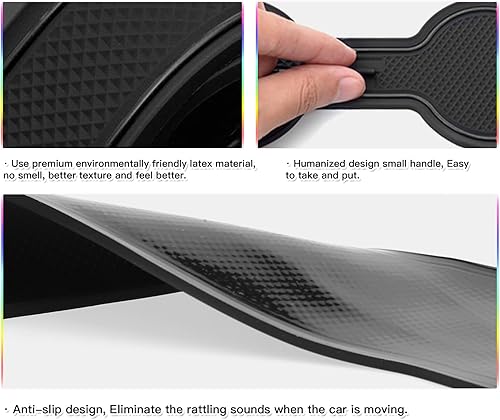 Miniatura 10 de SKTU Tapete con ranura para puerta C-HR CHR 2018-2022 antideslizante para puerta interior para puerta de Toyota, compartimento de puerta, forros de