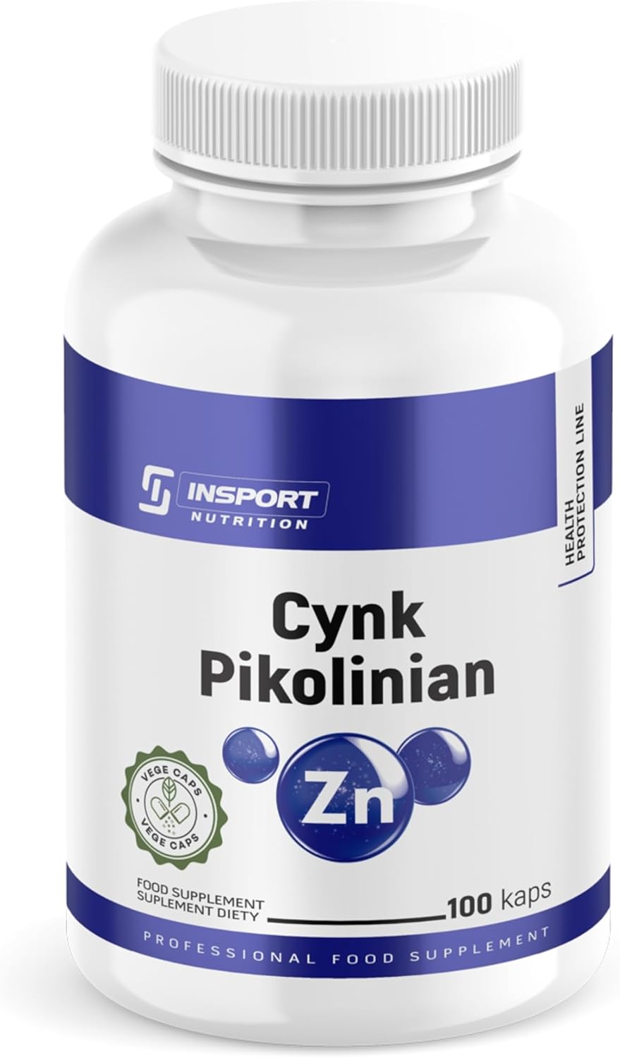 Zinc Picolinate 15 mg – 100 Vegetable Capsules | Highly Assimilable | Immunity, Skin, Hair, Nails, Vision | Vegan | Supplement INSPORT