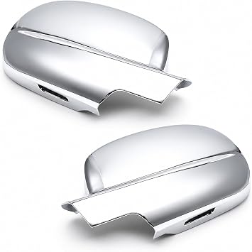 Triple Chrome Plated Side Door Mirror Cover Overlay Compatible With 2007-2013 Chevy Silverado Sierra 1500/2500HD/3500HD Tahoe Yukon Suburban Avalanche Escalade