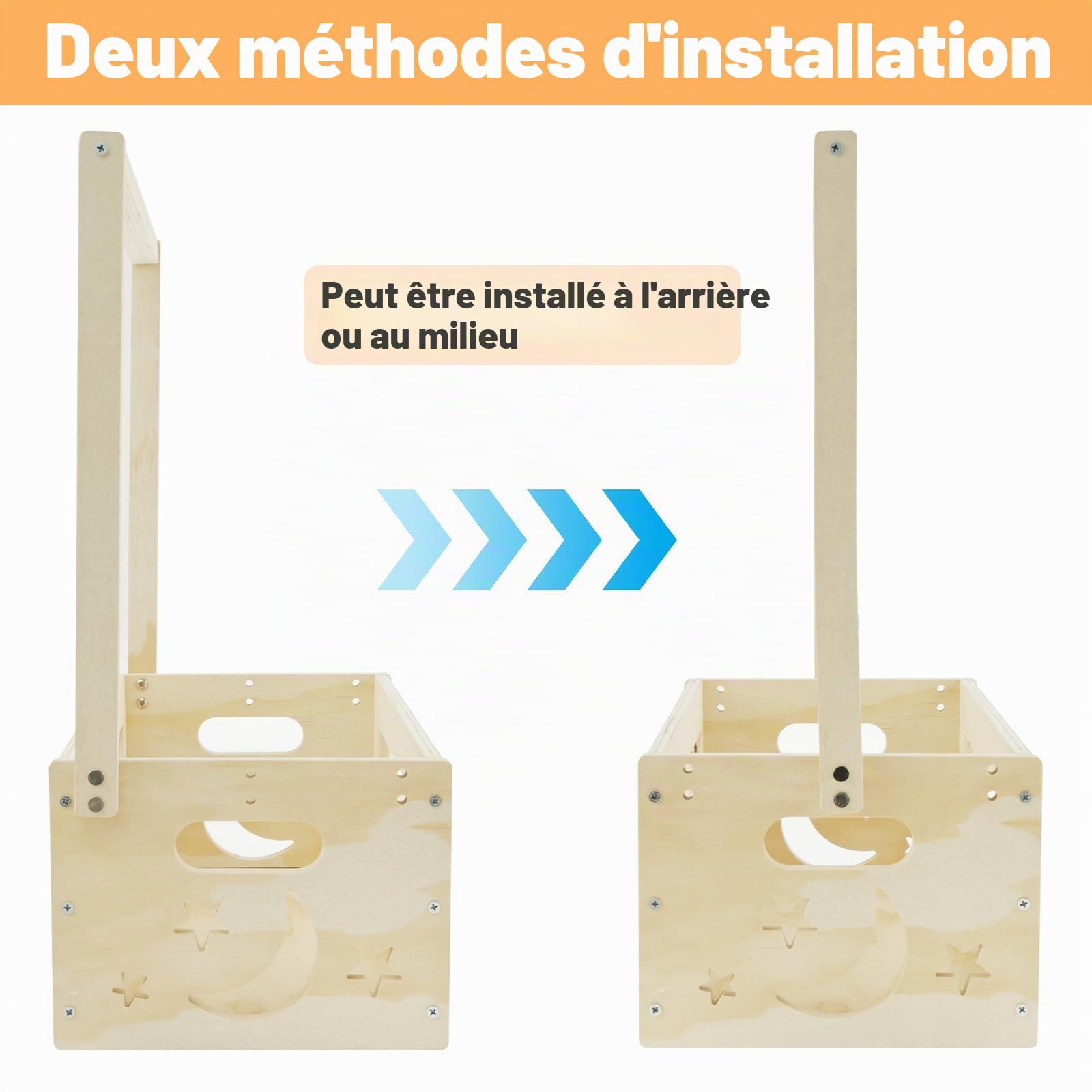 Panier Cadeau Bébé en Bois BOBASH - Armoire Bébé avec Poignée et 5 Cintres en Bois - Panier de Rangement pour Bébé - Idéal pour les Baby Showers, Anniversaires, Noël - Nouveaux Parents