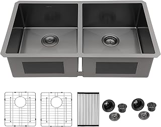Logmey 33 Black Undermount Kitchen Sink - 33x...,