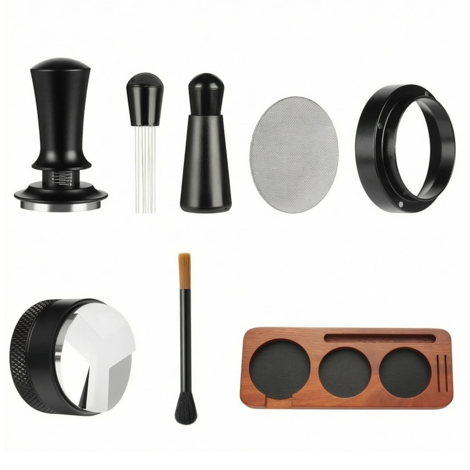 7 Pezzi Kit di Preparazione Antiscivolo Imbuto Dosatore Salvaspazio Schermo a Disco per Cucina, Bar, 53/54mm