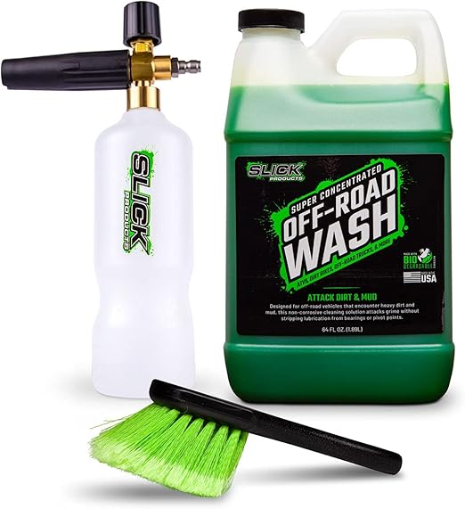 Slick Products Pressure Washer Foam Cannon, Scrub Brush
