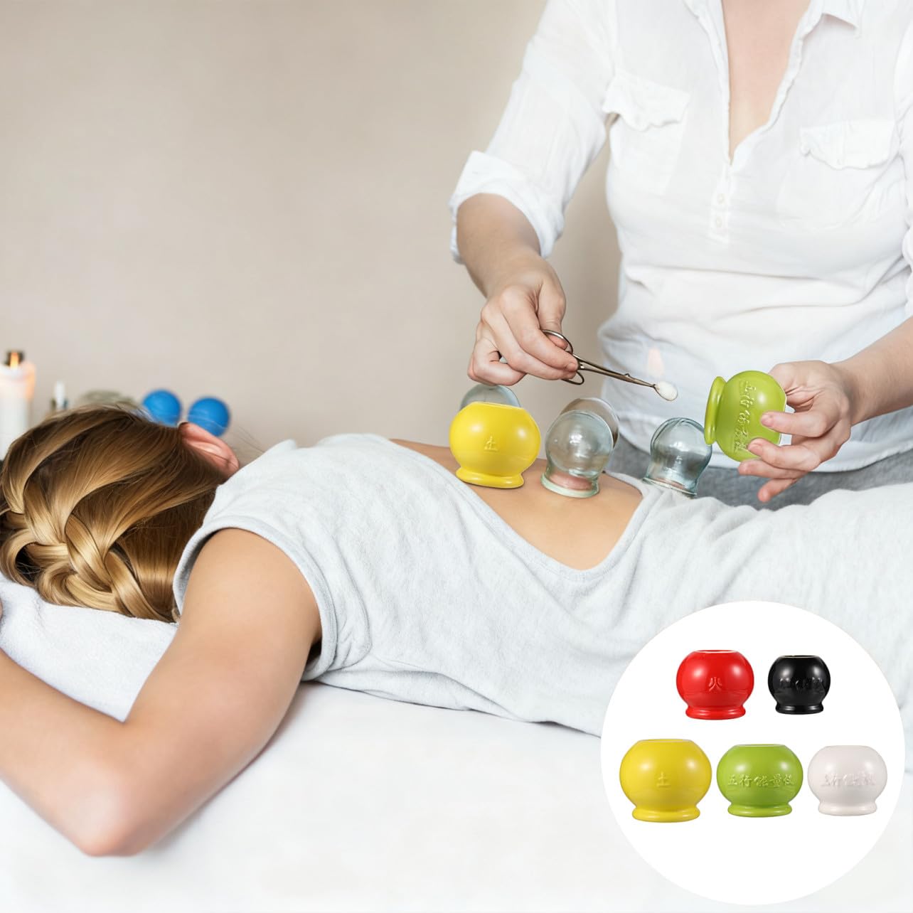 5 Sztuk Zestawów Bańek Do Masażu Zestaw Do Bańek Spa Zestaw Podróżny Bańki Ssące Urządzenie Terapii Bańkami Narzędzie Masażu Bańkami Narzędzie Terapii