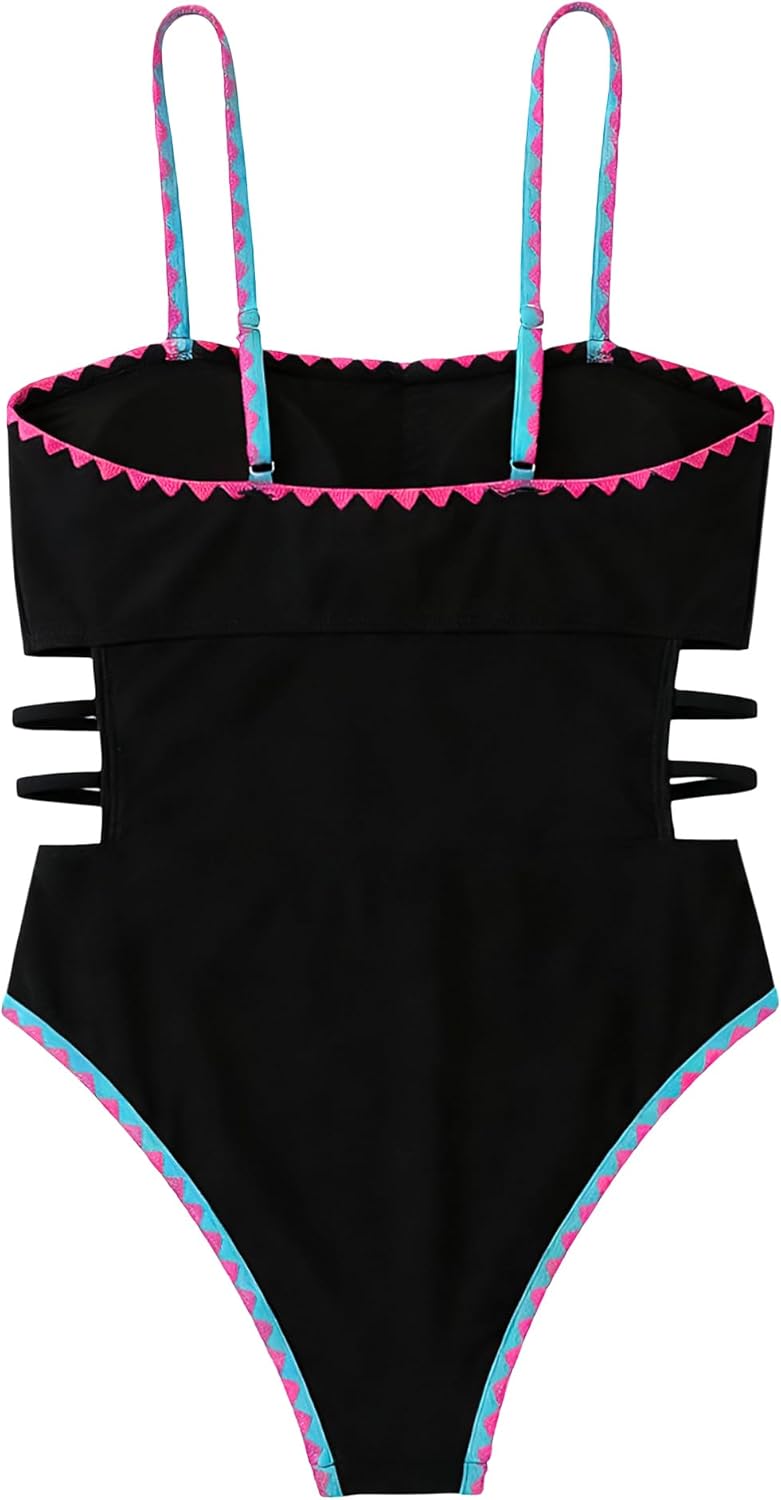 Hilinker Women Cut Out One Piece Swimsuit Slimming Sexy Tummy Control Bathing Suit Swimwear - Image 5