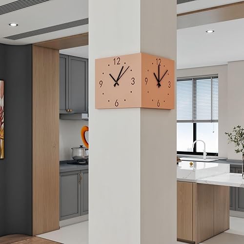 Miniatura 9 de KYOFIS Reloj de pared Corne de doble cara, reloj de pared de esquina luminoso con sensor con escala numeral, funciona con pilas, reloj de pared