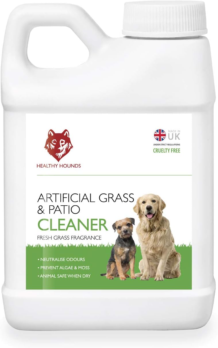 Healthy Hounds Patio & Artificial Grass Cleaner for Dogs Urine 1000ml | Makes up to 30 Litres | Disinfectant, Deodoriser, Urine Remover with Fresh Grass Scent | Kills Moss & Algae | Animal Safe