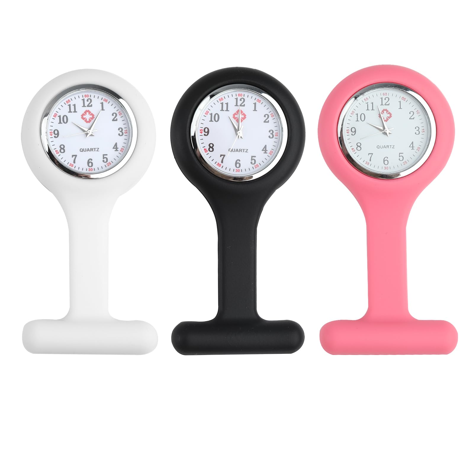 Montre Gousset Infirmière Silicone - Bleu Marine Aiguilles Phosphorescentes
