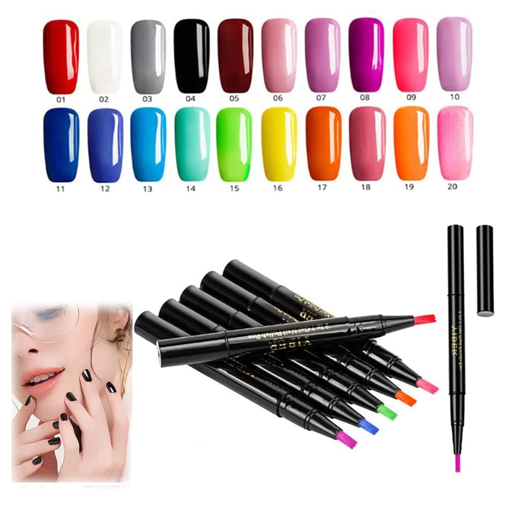 MasterUnion 3 in 1 Step Nail Gel Painting Varnish Pen One Step Nail to Use UV Gel 5ml Pastel Gel - Nail Pens Nail Polish Kit, DIY Nail Art Beauty Gifts-Random Color