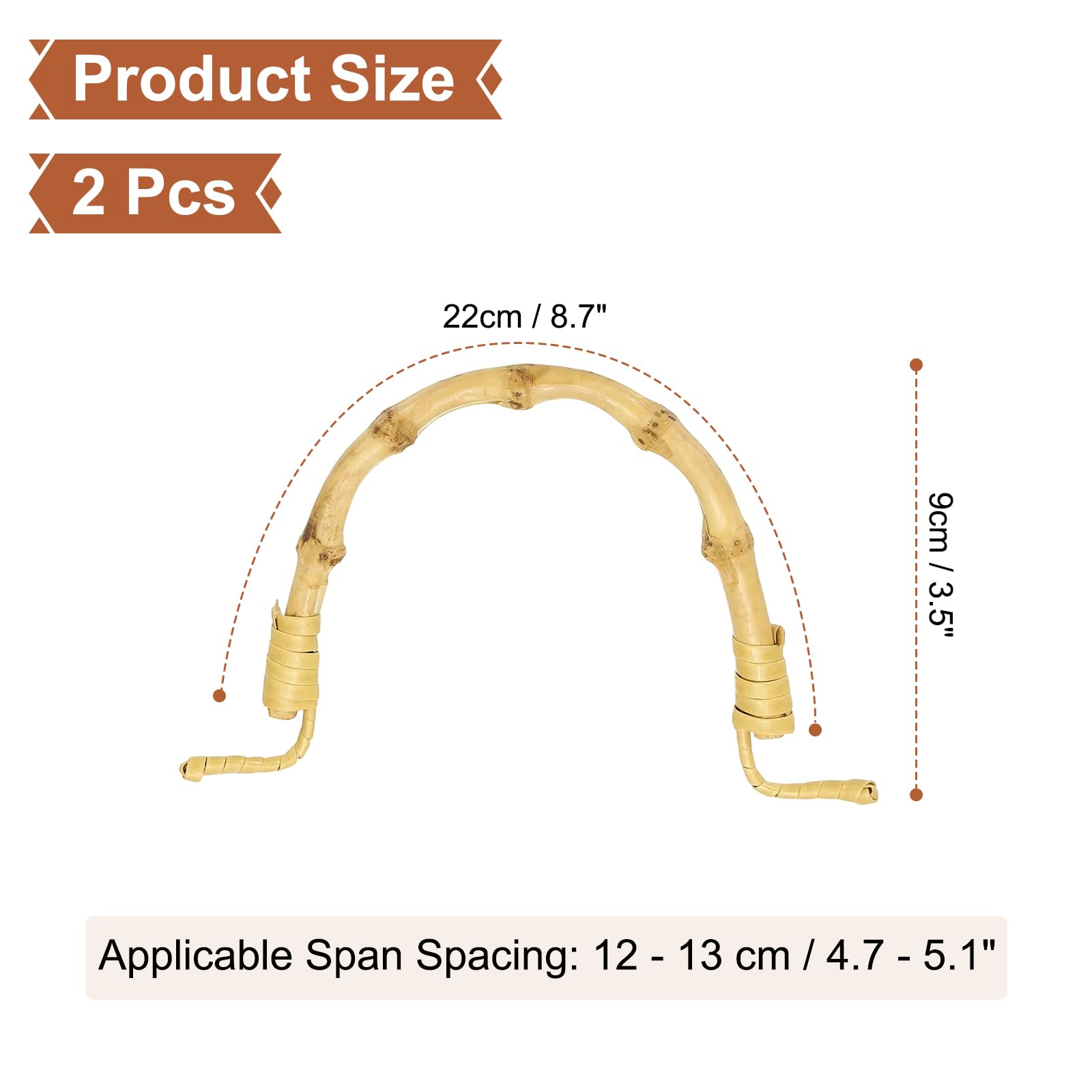 QUARKZMAN Asa De Tetera De Bambú 2 Pcs Asa De Rattan Con Alambre En Forma De U Para Tetera De Cerámica Y Barro Con Espaciado De 4.7-5.1" Accesorios Y Suministros Para Teteras Dorado