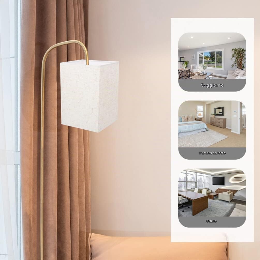 Uonlytech Paralume Quadrato 7.87 Pollici Paralume in Lino Copri Lampada Da Comodino Con Clip a Molla Sostituzione Per Lampada Da Tavolo Casa Ufficio Studio