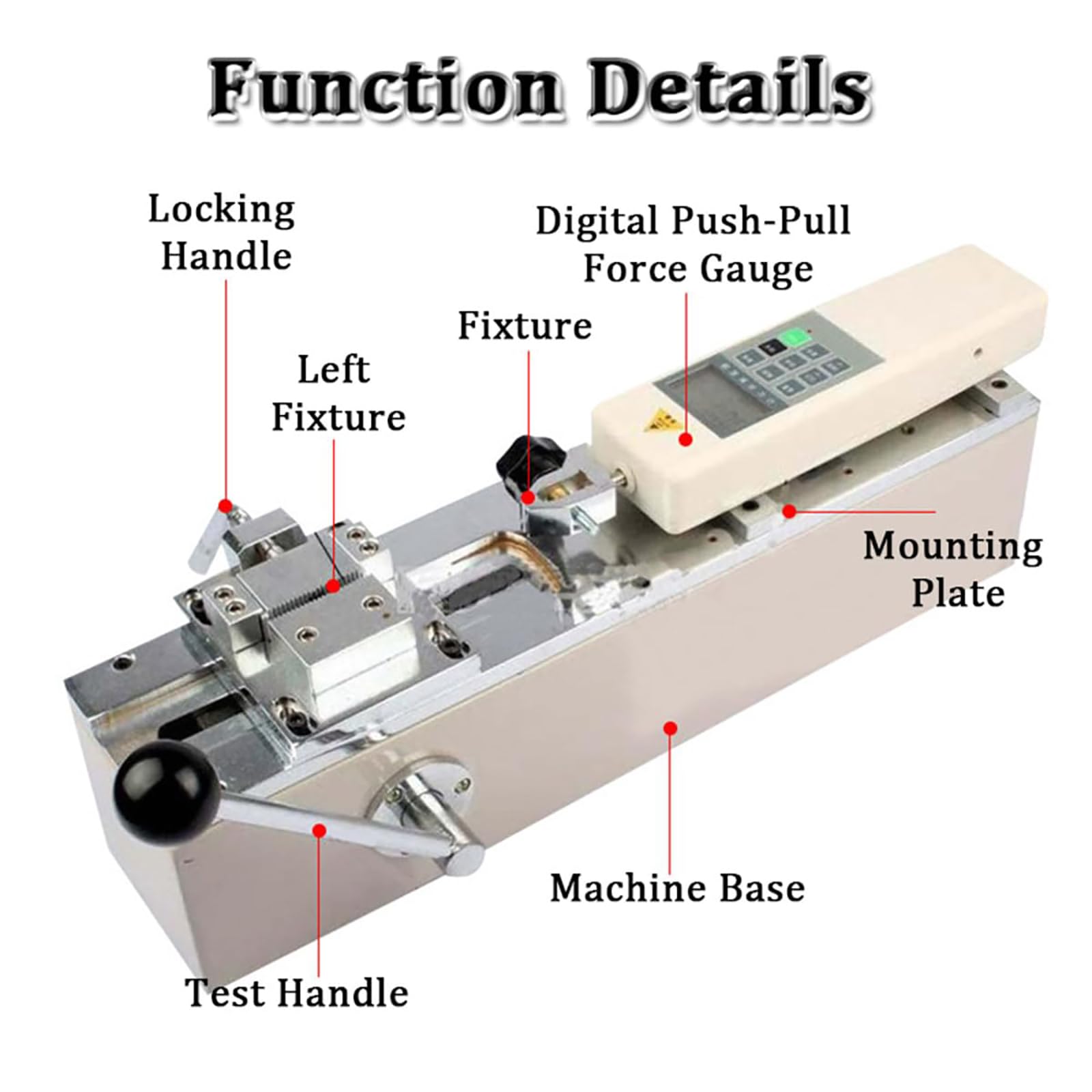 McbeAn Digital Pull Force Tester, 500N Pull Force Tester, High Precision, Data Cable Interface to Connect to Computer, for Push-Pull Insertion Force and Destructive Tests