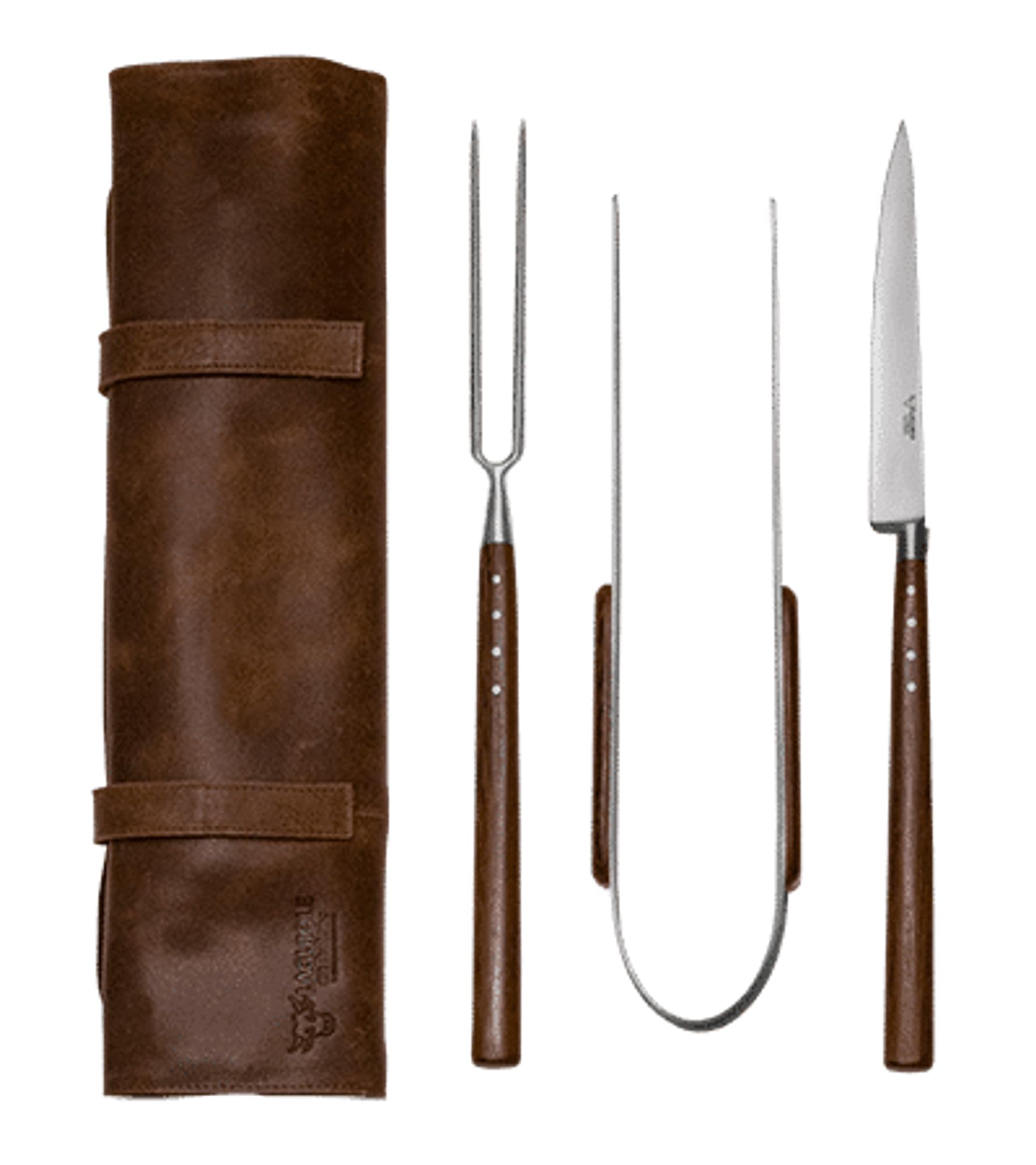 Laguiole En Aubrac SMB99WEI - Juego de utensilios para barbacoa (3 piezas, madera wengué)