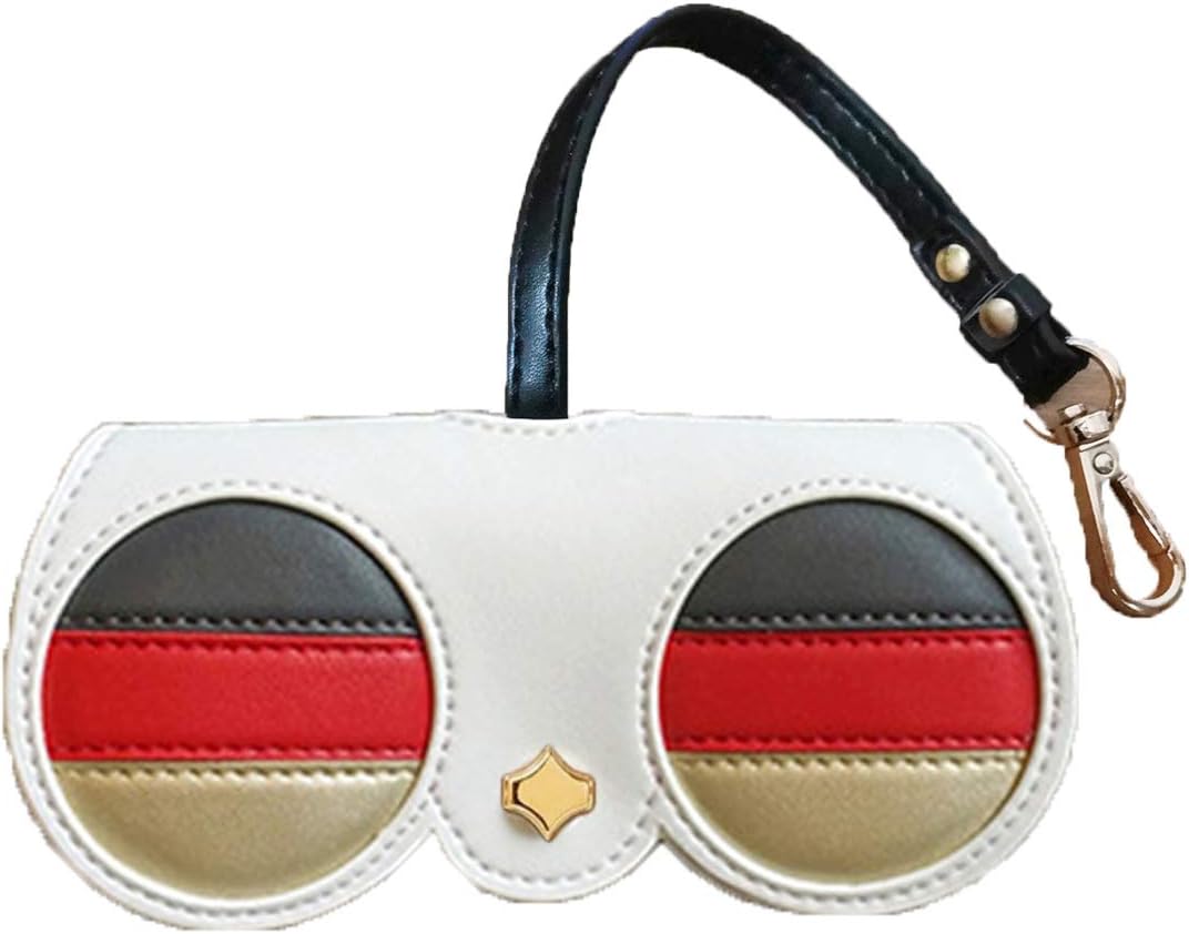 Poppow Women's Handmade Sunglasses Case, Cute Leather Eyeglasses Case Bag Keychain Charm Decoration Pendant Gift Accessory