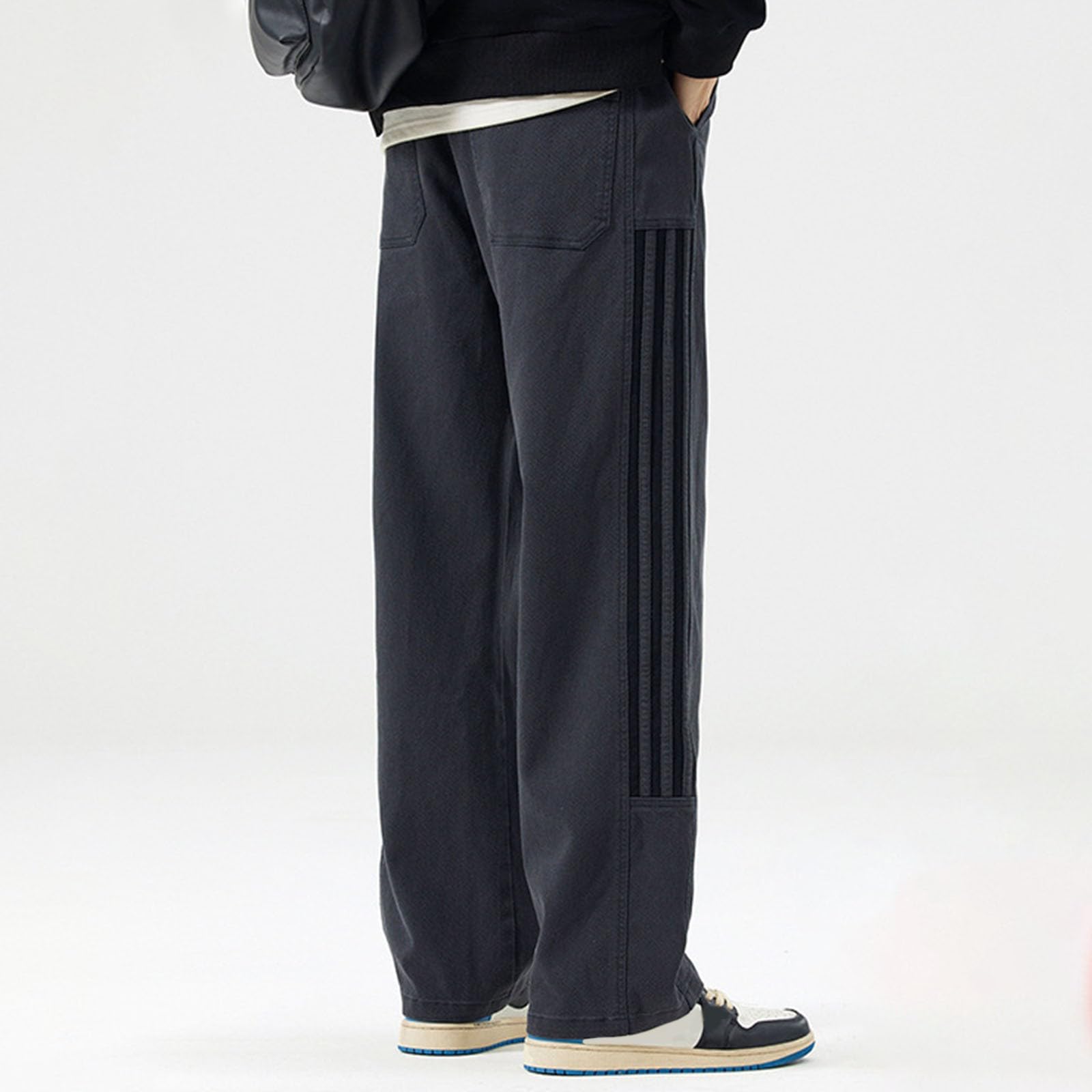 SRZYMJ Jogginghose Herren Baumwolle Elastische Taille Freizeithose Lange Sport Hose Fitness Sweat Hosen Jogger Trainingshose Freizeit Sporthose mit Kordelzug Atmungsaktiv Laufhose Wanderhose