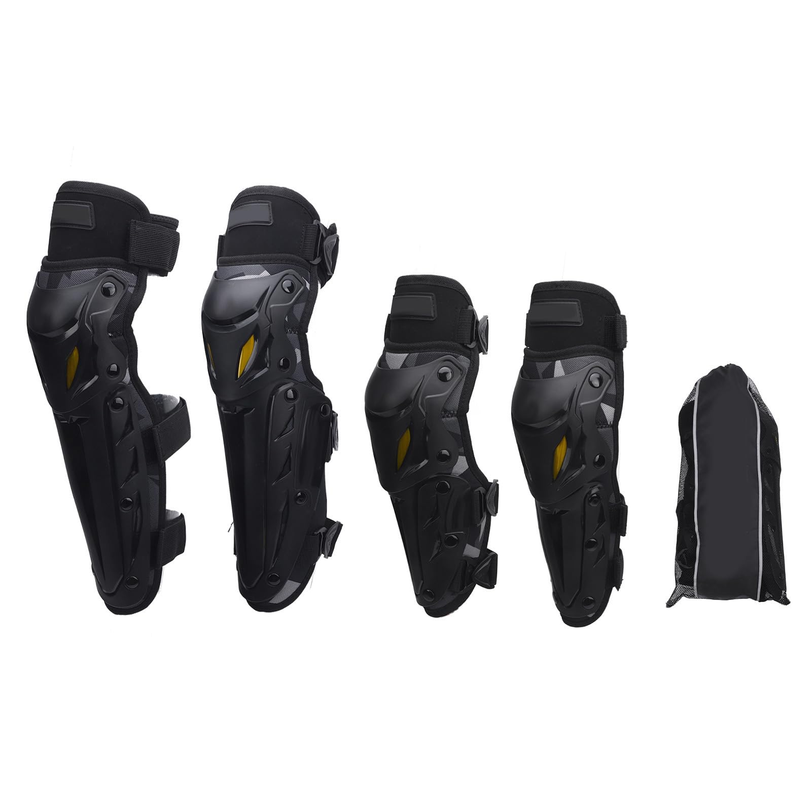 Protège-tibias de Genou de Moto, équipement de Protection de Genou de Moto, Mousse Tampon en Coque PP pour Dirtbike pour le Ski et le Cyclisme (multicolore)