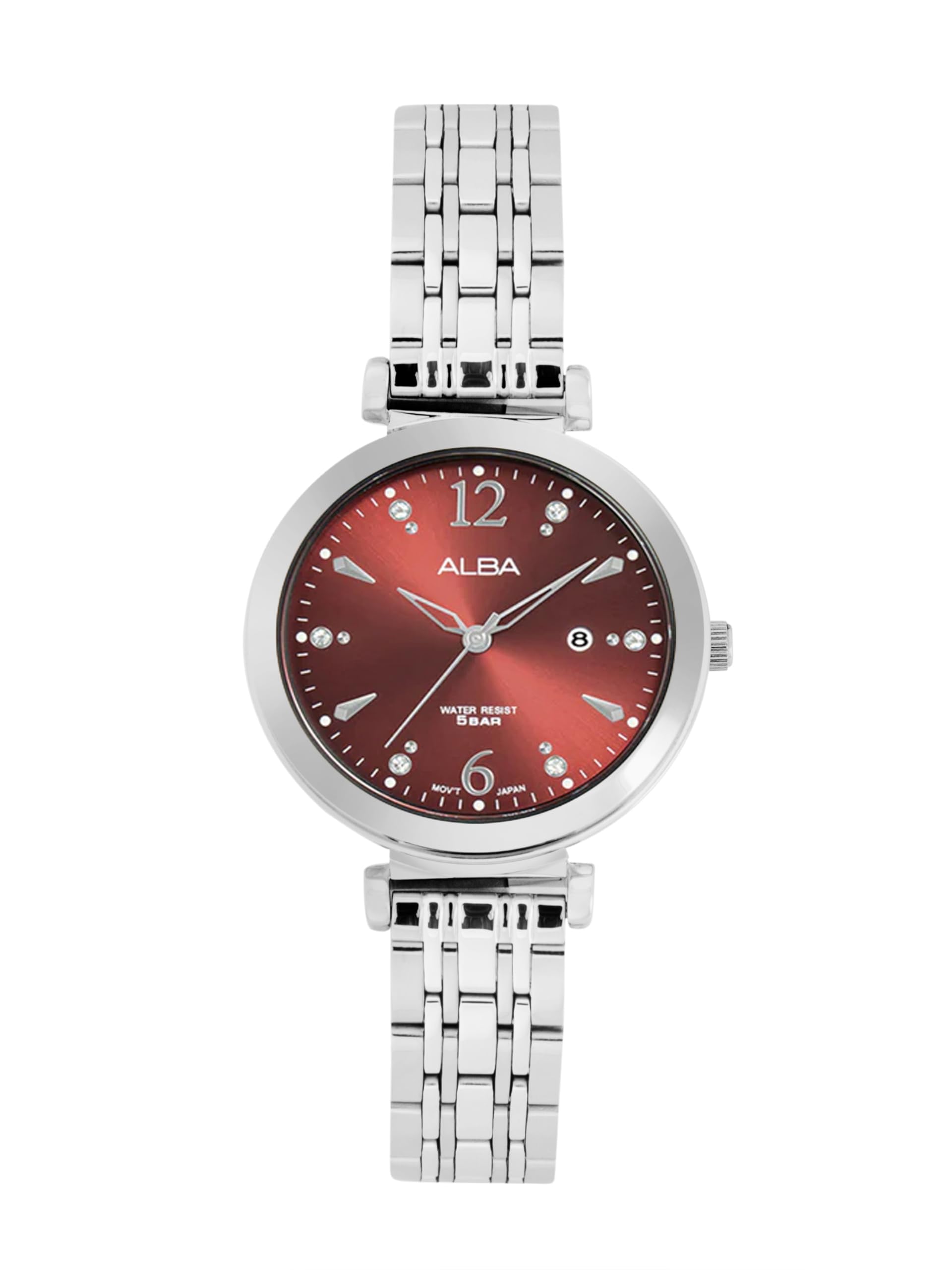 Alba Stainless Steel Women Analog Wristwatch Ah7Bw3X1, Maroon Dial, Silver Band (B0CD82S1SN) Amazon Price History, Amazon Price Tracker