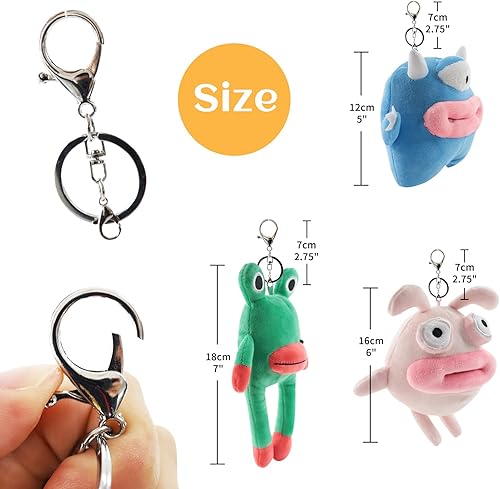 Miniatura 3 de Furvana Encantadora muñeca de peluche de peluche llavero llavero bolsa colgante, premios de carnaval para niños, regalos de San Valentín juguetes