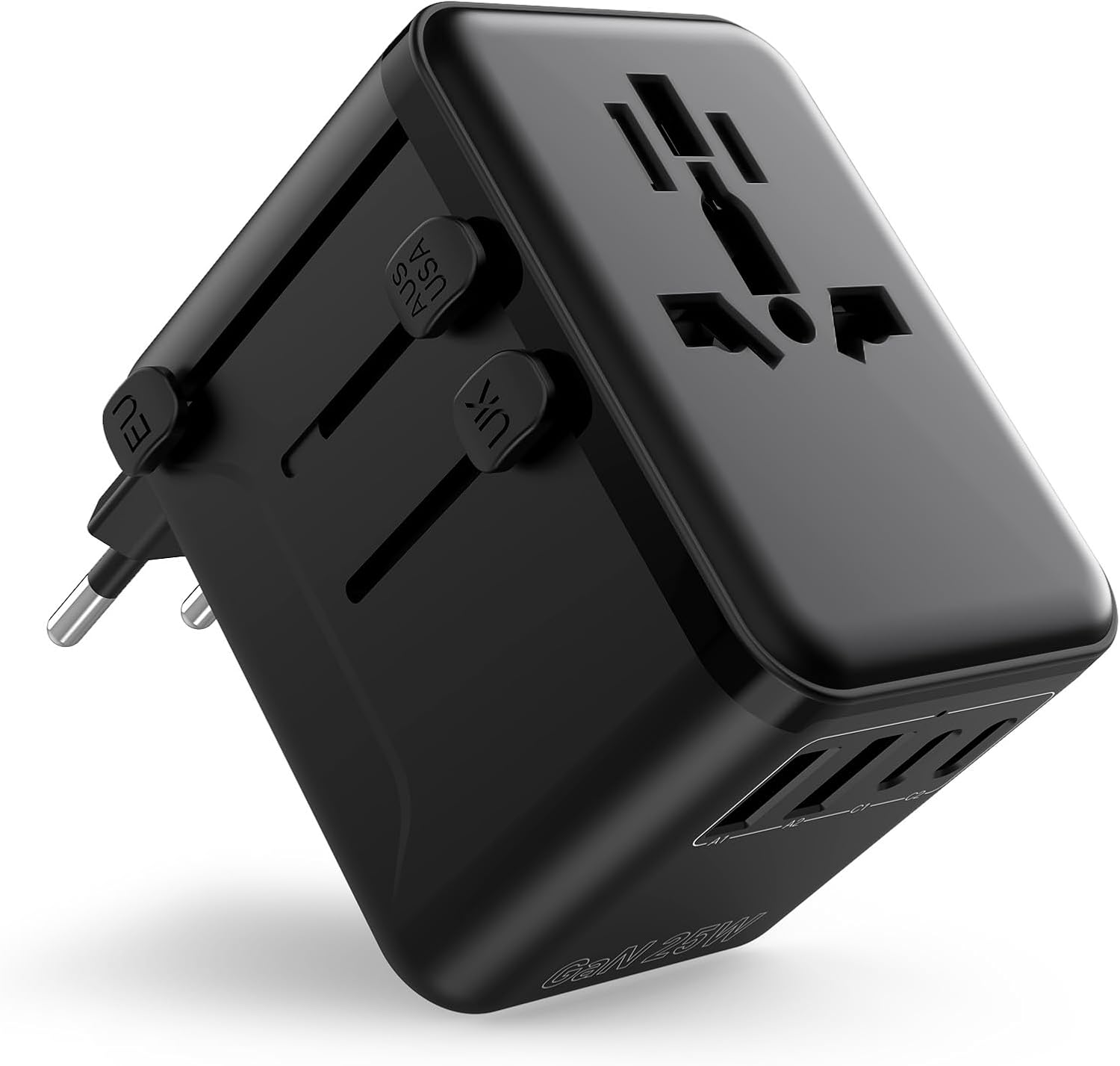 Adaptateur Prise Universelle, Adaptateur Voyage Universel avec 2 USB C et 2 USB A, 2500W Prise Universelle Voyage, Compatible USA, UE, Japon, UK, Australie, Mexique & 180+ Pays Noir Adaptateur Prise Universelle, Adaptateur Voyage Universel avec 2 USB C et 2 USB A, 2500W Prise Universelle Voyage, Compatible USA, UE, Japon, UK, Australie, Mexique & 180+ Pays Noir