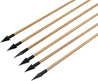 Vista 6 de TOPARCHERY Flechas de madera de tiro con arco, 32 pulgadas, práctica de caza, flecha de objetivo de 5 pulgadas, plumas de pavo Fletching recurve