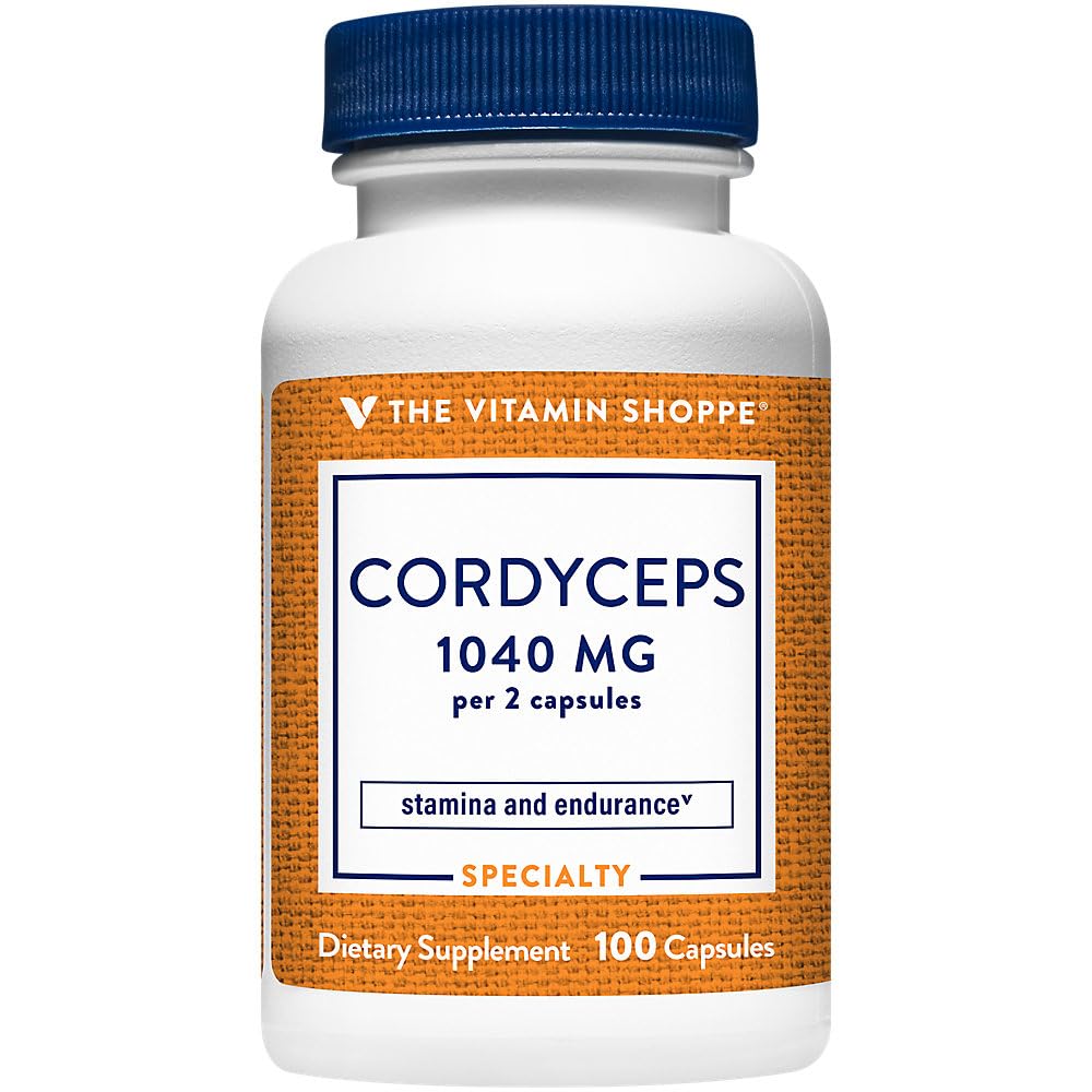 The Vitamin Shoppe Cordyceps Mushroom Supplement 1,040MG, Supports Stamina (100 Capsules)