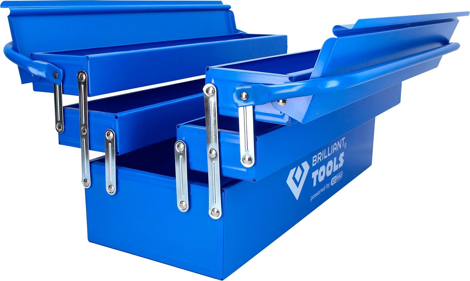 BRILLIANT TOOLS BT150800 Caja de herramientas metálica, plegable [Powered by KS TOOLS]