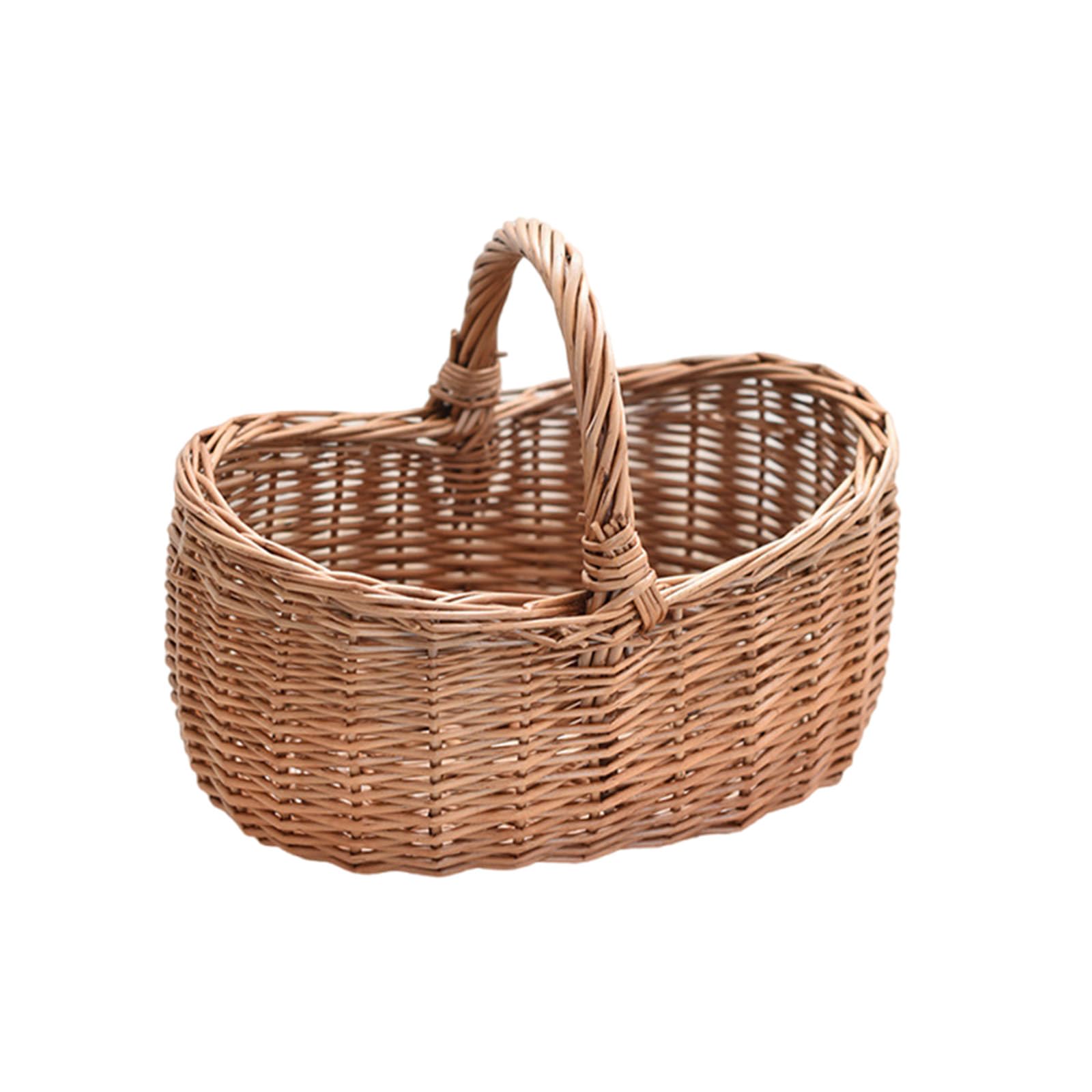 Elnwnnkc Practical Sturdy Wicker Fruit Storage Basket with Waterproof and Stain Resistant Interior Liner Daily Casual Use Removable Liner Basket