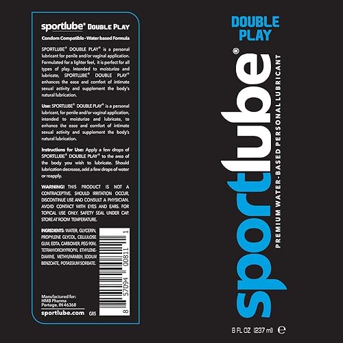 Miniatura 9 de Double Play - Lubricante personal a base de agua de alta calidad, tubo de 8 onzas, lubricante sexual íntimo para hombres, mujeres y parejas,