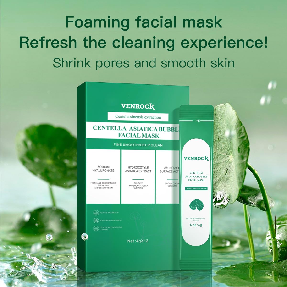 VENROCK 2 Pack Centella Bubble Mask, Foaming Face Mask for Sensitive Skin – Deep Pore Cleanser, Gentle Face Wash, Soothing Hydrating Cica Mask, Smooth