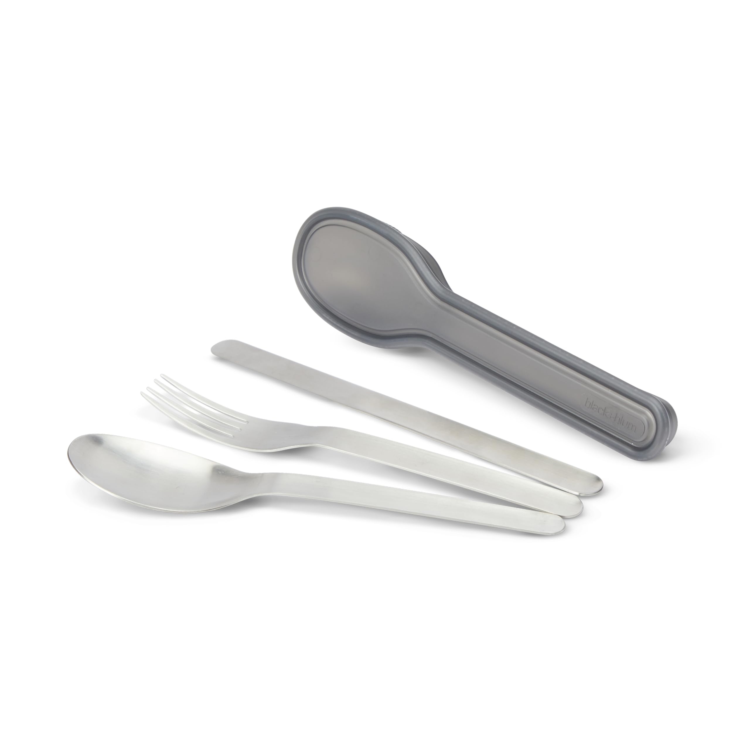 Black+Blum Nesting Cutlery Set | 3 Piece Stainless Steel Compact Travel Cutlery Set (Knife, Fork, and Spoon) Portable Tableware with Snap Shut Case, Silver