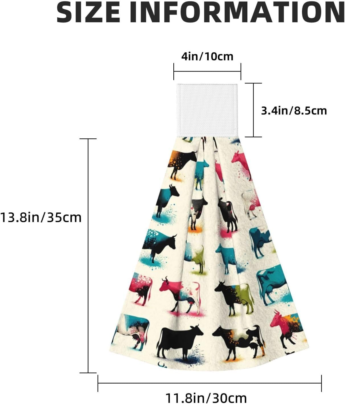 Colorful-Cute-Cow Hanging Hand Towel Kitchen Towel image 3