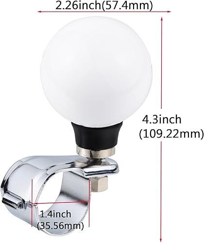 Miniatura 8 de Abfer Manija eléctrica giratoria 8 bolas suicida perilla asistencia de conducción para la mayoría de automóviles, camiones, tractores, barcos, Negro