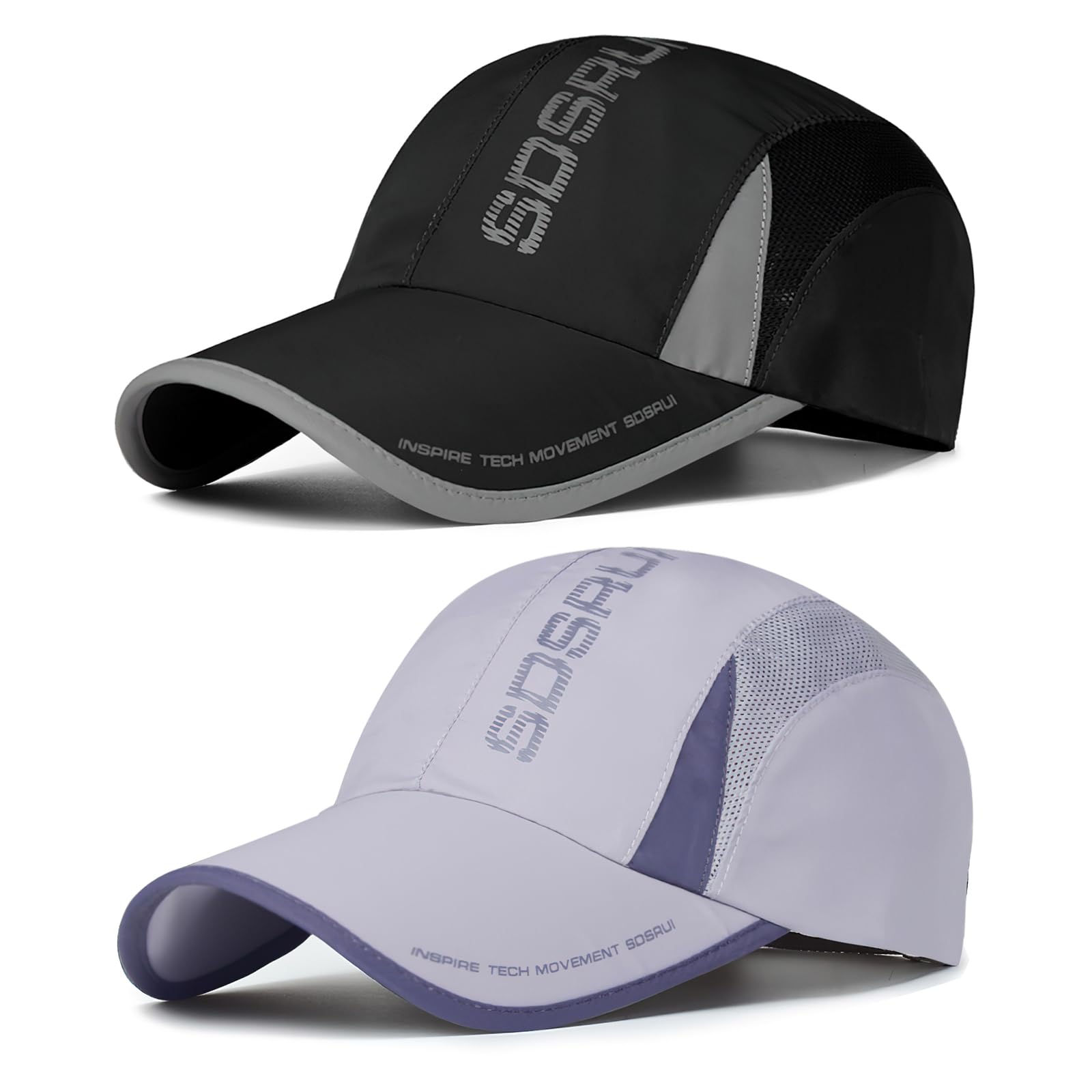 2 Packs Quick Dry Baseball Cap Men Women, Breathable Mesh Lightweight Foldable Outdoor Sports Baseball Cap Sun Protection Baseball Hats Sun Hat — view 12