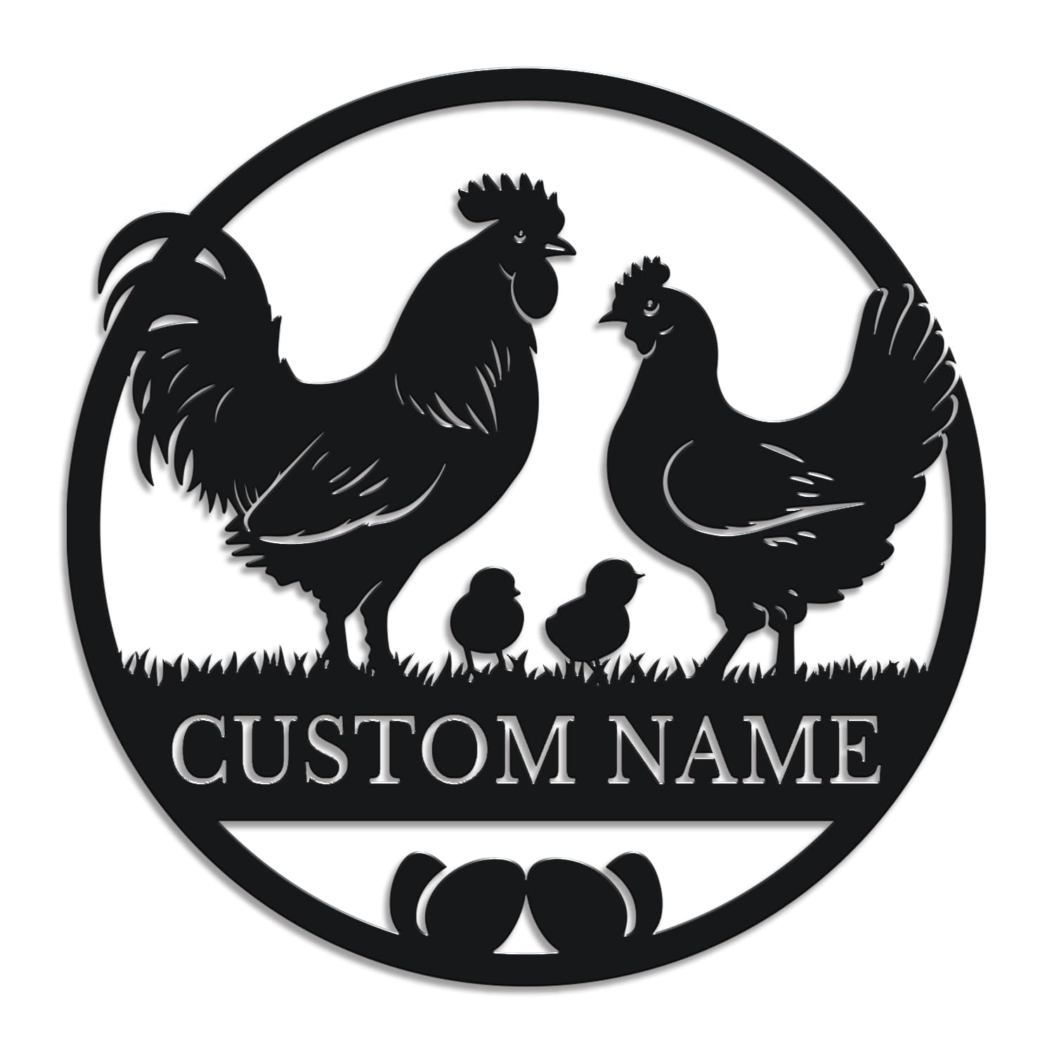 Herbraa Style-2 Personalized Chicken Coop Metal Sign, Custom Name Farm Wall Art, Hen House Decor, Rustic Eggs Farm Plaque, Country Kitchen Accent, Poultry Lover Gift, Barnyard Welcome Sign (Style-2)