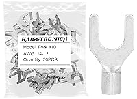 Vista 24 de haisstronica Conectores de cable no aislados, 30 terminales de horquilla de 1/4 ", kit de cobre con costura soldada AWG 8