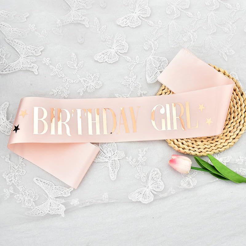 Birthday Sash Gifts for Women Birthday Accessories for Her Pink Party Decorations and Supplies for Women Daughter Granddaughter BdayGifts for Friend Bestie Sister 3.74 * 63inch2