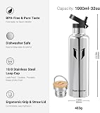 Super Sparrow Gourde Isotherme - Bouteille Isotherme - 1000ml - Gourde Inox Bouche Standard - Gourde Sport Étanche - Gourde Enfant sans BPA, pour Sport, Gym, Voyage - 3