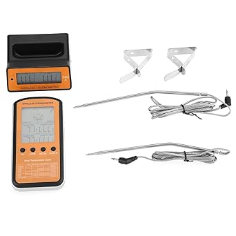 Review Valentine’s Day Carnival Meat Thermometer, Wireless Remote LCD Digital Food Thermometer with Dual Probes for BBQ Oven Kitchen Cooking